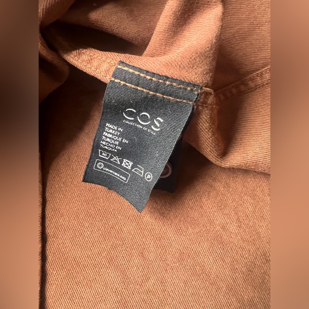 COS Relaxed Brushed Cotton-Blend button up shirt in rust Size XL - Picture 4 of 9